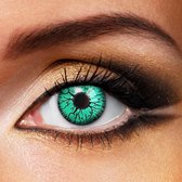 Partylens® kleurlenzen - Vampire Green - jaarlenzen met lenshouder - partylenzen