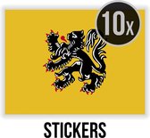 Stickers Vlaamse Leeuw | Vlaanderen | Vlaams Belang | NVA | België | 10 x 7 cm | Set van 10 stuks | met pelrand