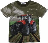 S&c Tractor / Trekker Shirt - Korte Mouw - Case - H209 -  Groen - Maat 122/128