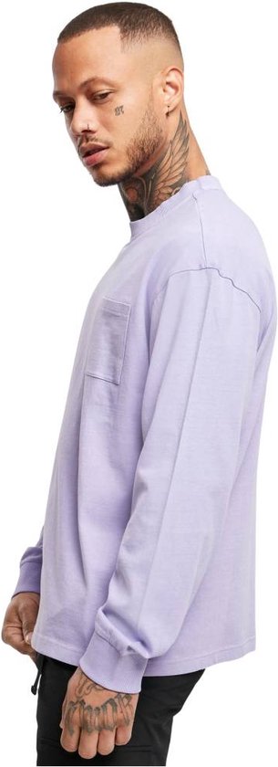 Urban Classics - Pigment Dyed Pocket Longsleeve shirt - M - Paars