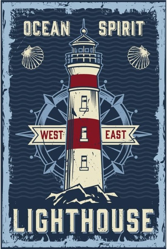 Wandbord - Ocean Spirit Lighthouse - 30x40cm