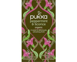 Pukka Tea Peppermint & Licorice - 20 Theezakjes - Biologische Kruidenthee - Pepermunt & Zoethout - 1 x 20 zakjes
