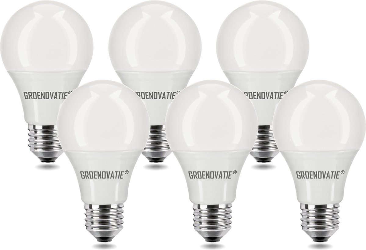 Groenovatie E27 LED Lamp - 7W - Warm Wit - 6-Pack