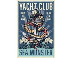Wandbord - Yacht Club Sea Monster - 30x40cm
