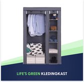 Life's Green® KM3G XL opvouwbare kledingkast – metalen frame met 140KG draagkracht – duurzaam design stoffen garderobekast – 5 opslag planken en 1 ophangstang – ruimtebesparende kl
