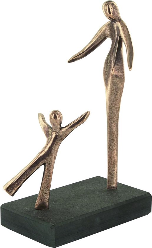 bronzen sculptuur Hallo mijn schat - 12x7x20 - ECHT BRONS beelden liefde gezin