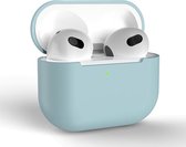 Hoes voor Apple AirPods 3 - Hemelblauw - Hoesje Siliconen Case Cover Bescherming