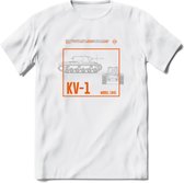 KV-1 Heavy tank leger T-Shirt | Unisex Army Tank Kleding | Dames / Heren Tanks ww2 shirt | Blueprint | Grappig bouwpakket Cadeau - Wit - XXL