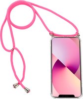 H.K. backcover/achterkant/hoesje met koord roze Samsung Galaxy A71 + Glasfolie