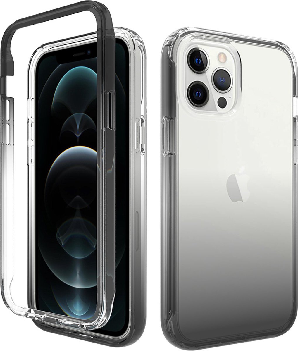 Hoesje geschikt voor iPhone SE 2022 - Full body - 2 delig - Shockproof - Siliconen - TPU - Zwart