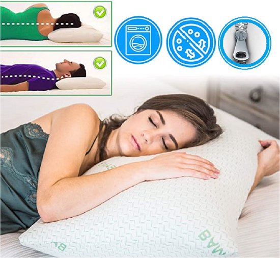 Princess Line Bamboe-Kinder-Hoofdkussen -750gram-100% Syndonfill®-Vezelbolletjes -60X60CM -Navulbaar