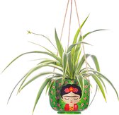 Frida Kahlo hangende bloempot groen - Sass & Belle