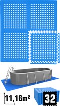 11.2 m² poolmat - 32 EVA schuim matten 62x62 outdoor poolpad - pool ondermatten