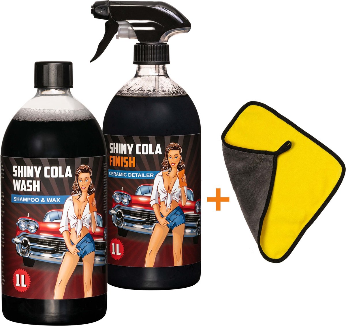 Auto Wax Pro Glans Shiny Cola Set- Auto Shampoo & Ceramic Wax