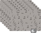 Set de table - Partitions - Motifs - Musique - 45x30 cm - 6 pièces - Résistant à la chaleur - Antidérapant - Pad - Amovible