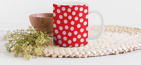Polka Dot rood wit porseleinen mok, 360 ml – Netherlands