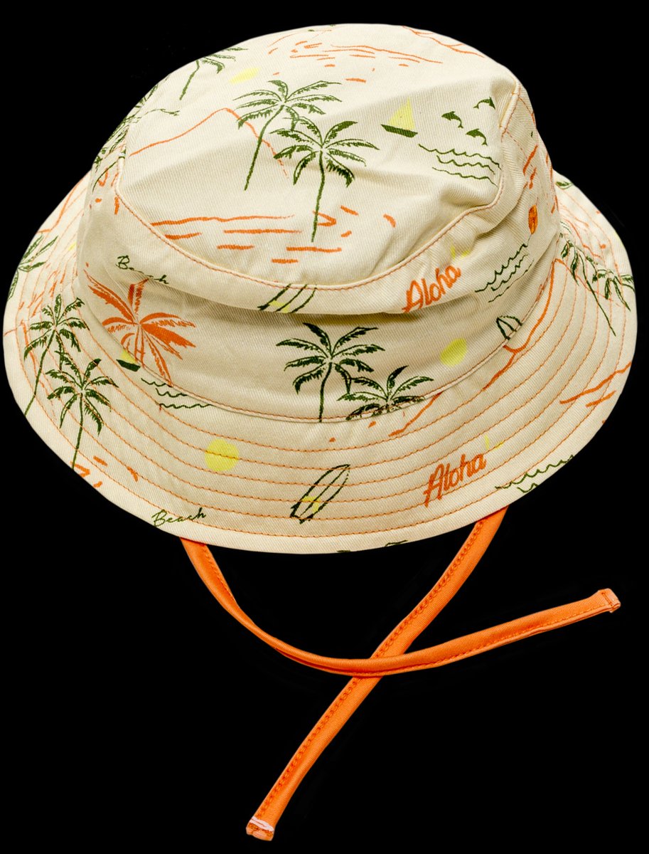 Ducksday - UV-werend zonnehoedje voor baby - UPF50+ - Katoen - Waikiki - maat 86/92