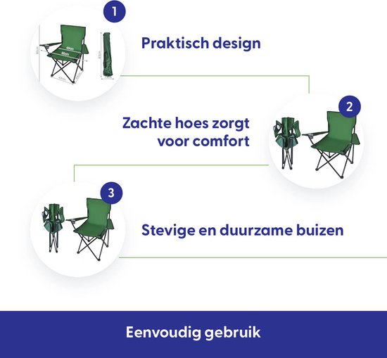 Campingstoel vouwstoel visstoel - Vissersstoel - Groen — afbeelding 3