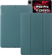 Tablet Hoes + Standaardfunctie - Geschikt voor iPad Pro 11 inch Hoes - Donker Groen