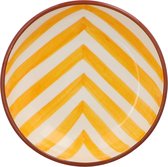 Casa Cubista  - Kom met chevronpatroon geel 15cm - Kommen