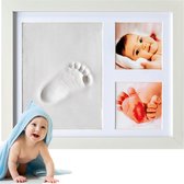 Frummel Baby Fotolijstje met Klei Afdruk (Gipsafdruk baby) - Beter dan gips afdruk - Hand Voet Afdruk - Kraamcadeau Meisje / Kraamcadeau Jongen