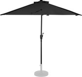 VONROC Premium Parasol Magione – Duurzame balkon parasol - Halfrond 270x135cm – UV werend doek - Antraciet/Zwart – Incl. beschermhoes