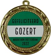 Medaille goud gefeliciteerd Gozert, Marathon Rotterdam 2023