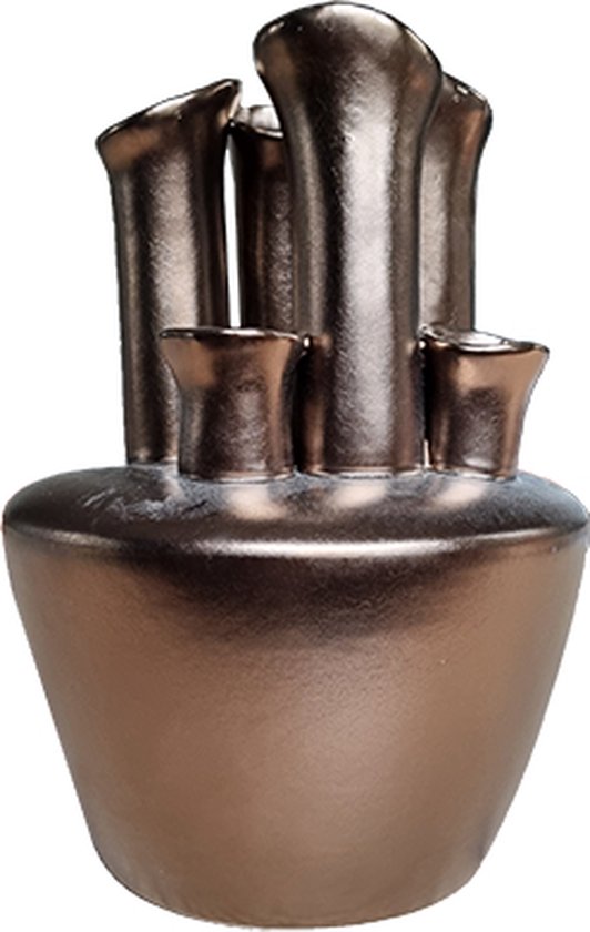 CEMABT 24 cm Bloemenvaas, 1,5 l, dikke vaas voor tulpen, geschenken voor mama voor verjaardag, cadeau-ideeën, glazen vaas voor bloemen, helder, decoratief voor bruiloften (amber