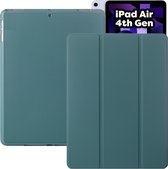 Tablet Hoes + Standaardfunctie - Geschikt voor iPad Air 2022 Hoes - 4e, 5e Generatie -10.9 inch (2020-2022) - Donker Groen