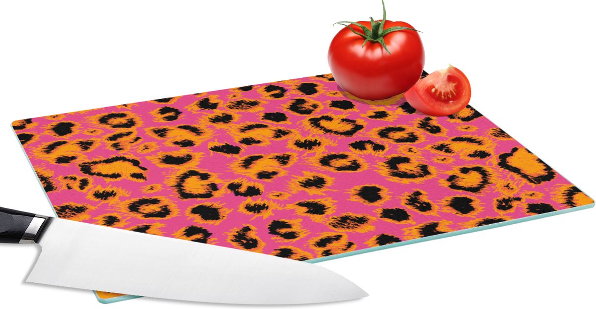 Glazen Snijplank - 28x20 - Design - Vacht - Luipaardprint - Snijplanken Glas