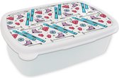 Lunch box Wit - Lunch box - Boîte à pain - Sports d'hiver - Motifs - Patinage - 18x12x6 cm - Adultes