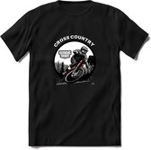 Cross Country T-Shirt | Mountainbike Fiets Kleding | Dames / Heren / Unisex MTB shirt | Grappig Verjaardag Cadeau | Maat L