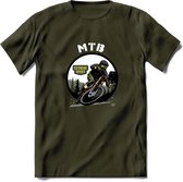MTB T-Shirt | Mountainbike Fiets Kleding | Dames / Heren / Unisex MTB shirt | Grappig Verjaardag Cadeau | Maat M