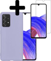 Samsung A33 Hoesje Met Screenprotector - Samsung Galaxy A33 Case Cover - Siliconen Samsung A33 Hoes Met Screenprotector - Lila