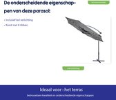 HIGHWALL Parasol met LED-verlichting 350cm - Grijs