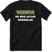 40 Jaar Goddelijk - Feest kado T-Shirt Heren / Dames - Wit / Groen - Perfect Verjaardag Cadeau Shirt - grappige Spreuken, Zinnen en Teksten. Maat XXL