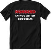 100 Jaar Goddelijk - Feest kado T-Shirt Heren / Dames - Wit / Rood - Perfect Verjaardag Cadeau Shirt - grappige Spreuken, Zinnen en Teksten. Maat XL