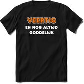 40 Jaar Goddelijk - Feest kado T-Shirt Heren / Dames - Wit / Oranje - Perfect Verjaardag Cadeau Shirt - grappige Spreuken, Zinnen en Teksten. Maat S