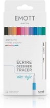 Uni Emott fineliner set 10 kleuren - pastel