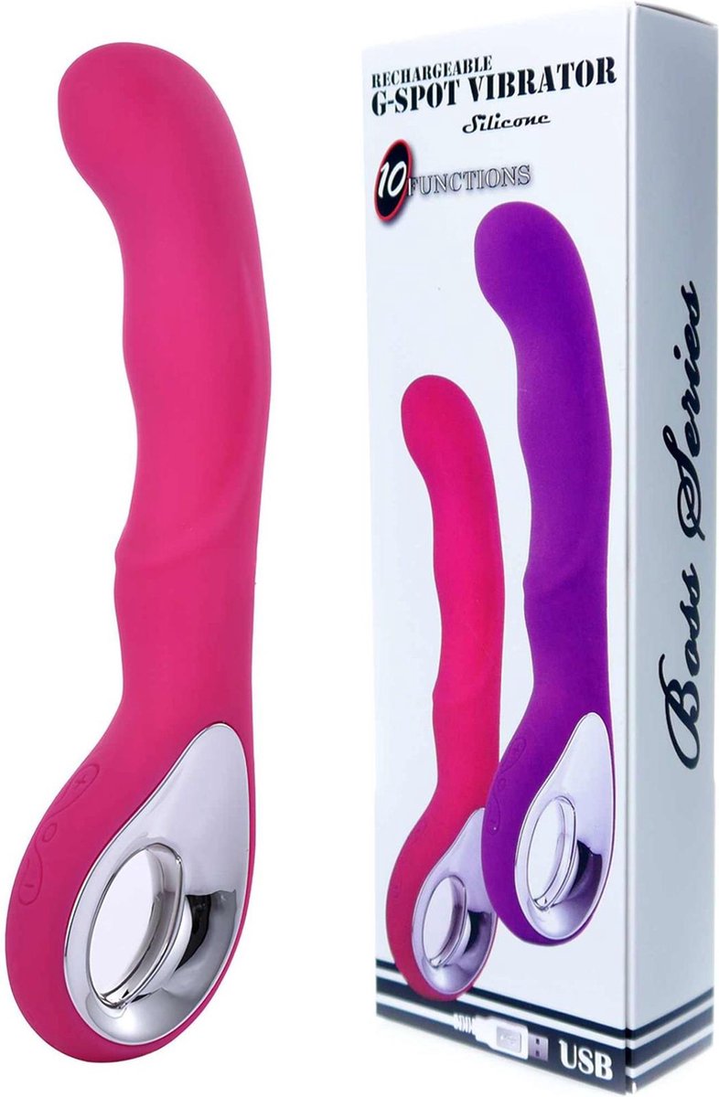 Goedkoopste Bossoftoys - 22-00054 - Vibrator G-spot - 10 functies - USB - Roze - 100 waterdicht - Oplaadbaar - Must have voor in het nachtkastje!