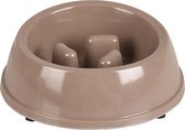 Flamingo eetpot mangi slow feeder taupe rond - 18.5cm l x 18.5cm b x 6.8cm h - 500ml