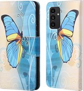 Book Case - Samsung Galaxy A13 4G Hoesje - Blauwe Vlinder