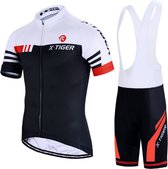 X-Tiger™ Wielren Set Korte Mouwen - Wit/Rood - Fietsen - Wielrennen - Sportkleding