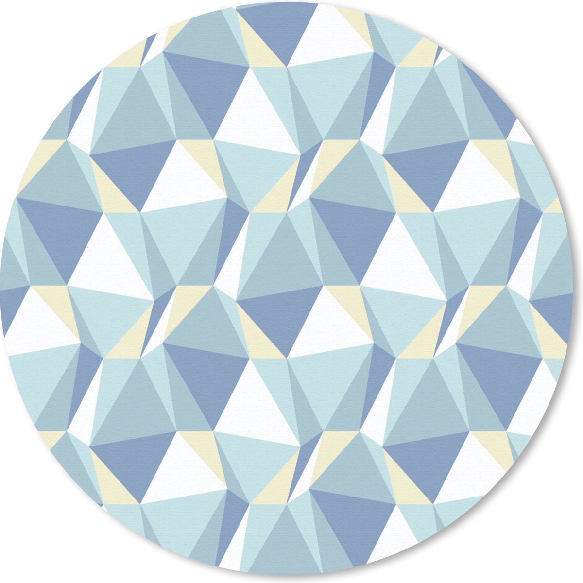 Muismat rond 50x50 cm - Mousepad Patronen - Blauw - Grijs - Ruiten - Ronde muismatten