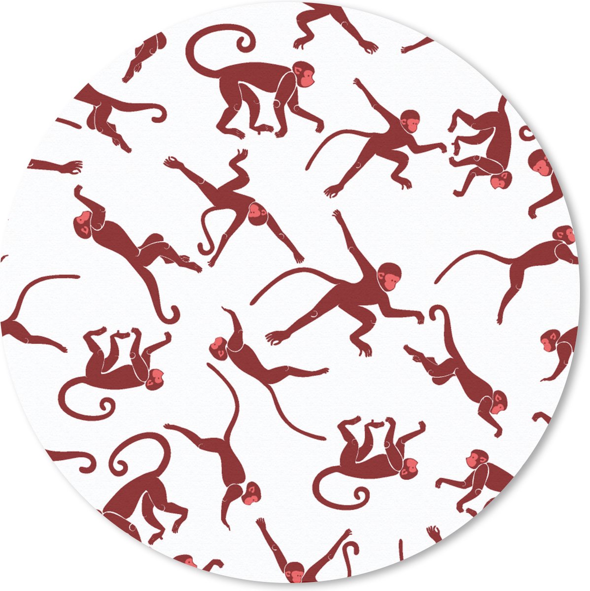 Muismat rond 30x30 cm - Mousepad Patronen - Jungle - Aap - Dier - Ronde muismatten
