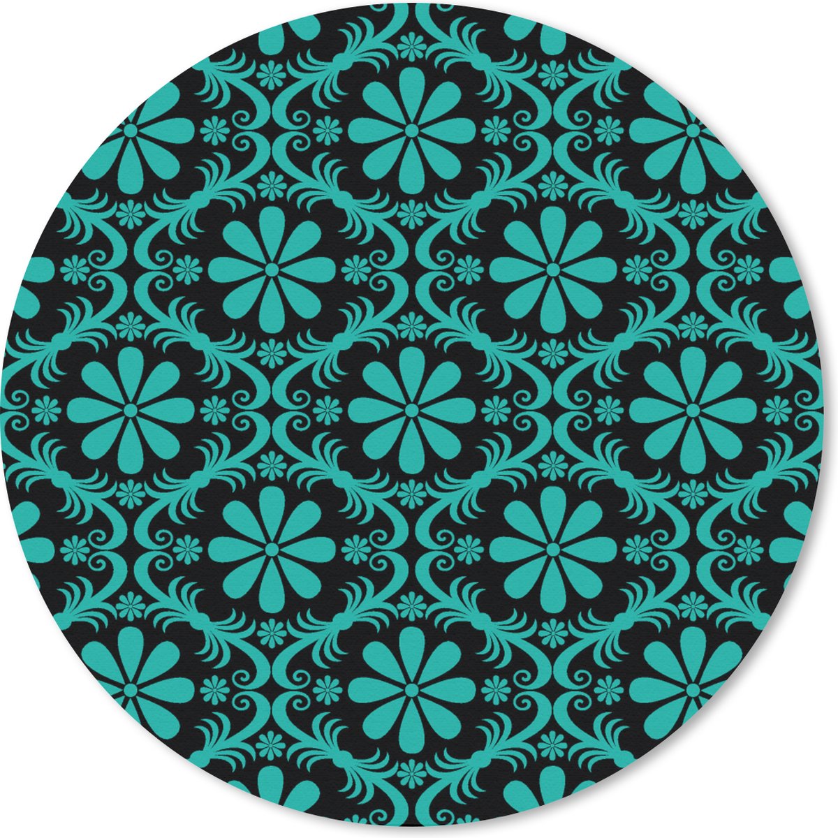 Muismat rond 50x50 cm - Mousepad Patronen - Gothic - Bloemen - Ronde muismatten
