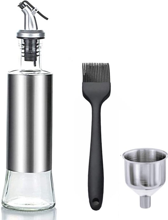 BooGoo - Bouteille d'huile en acier inoxydable - Bouteille d'huile avec bec verseur et Accessoires de vêtements pour bébé - Bouteille d'huile d'olive - Bouteille d'huile en verre