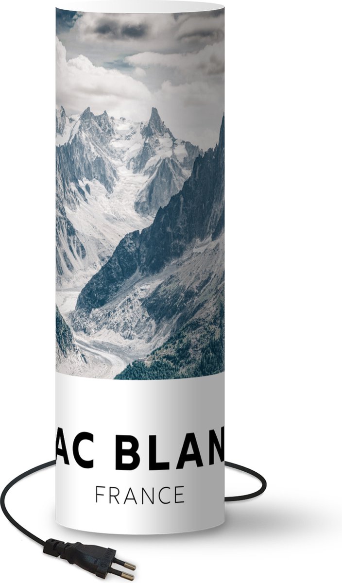 Lamp - Nachtlampje - Tafellamp slaapkamer - Frankrijk - Bergen - Natuur - 70 cm hoog - Ø22.3 cm - Inclusief LED lamp