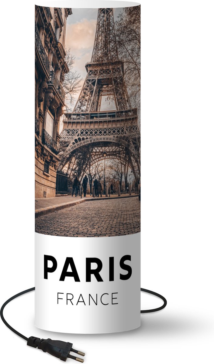 Lamp - Nachtlampje - Tafellamp slaapkamer - Parijs - Frankrijk - Eiffeltoren - 50 cm hoog - Ø15.9 cm - Inclusief LED lamp