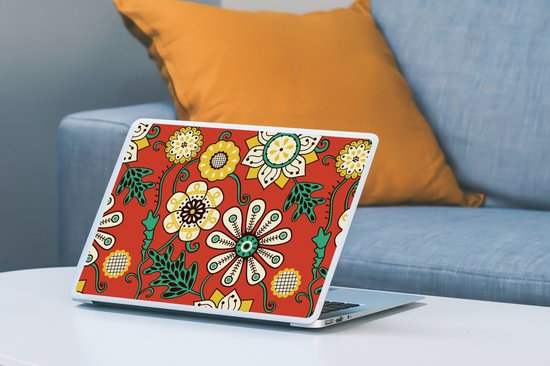 Sticker ordinateur portable - 13,3 pouces - Design - Fleurs - Hippie -  Rétro
